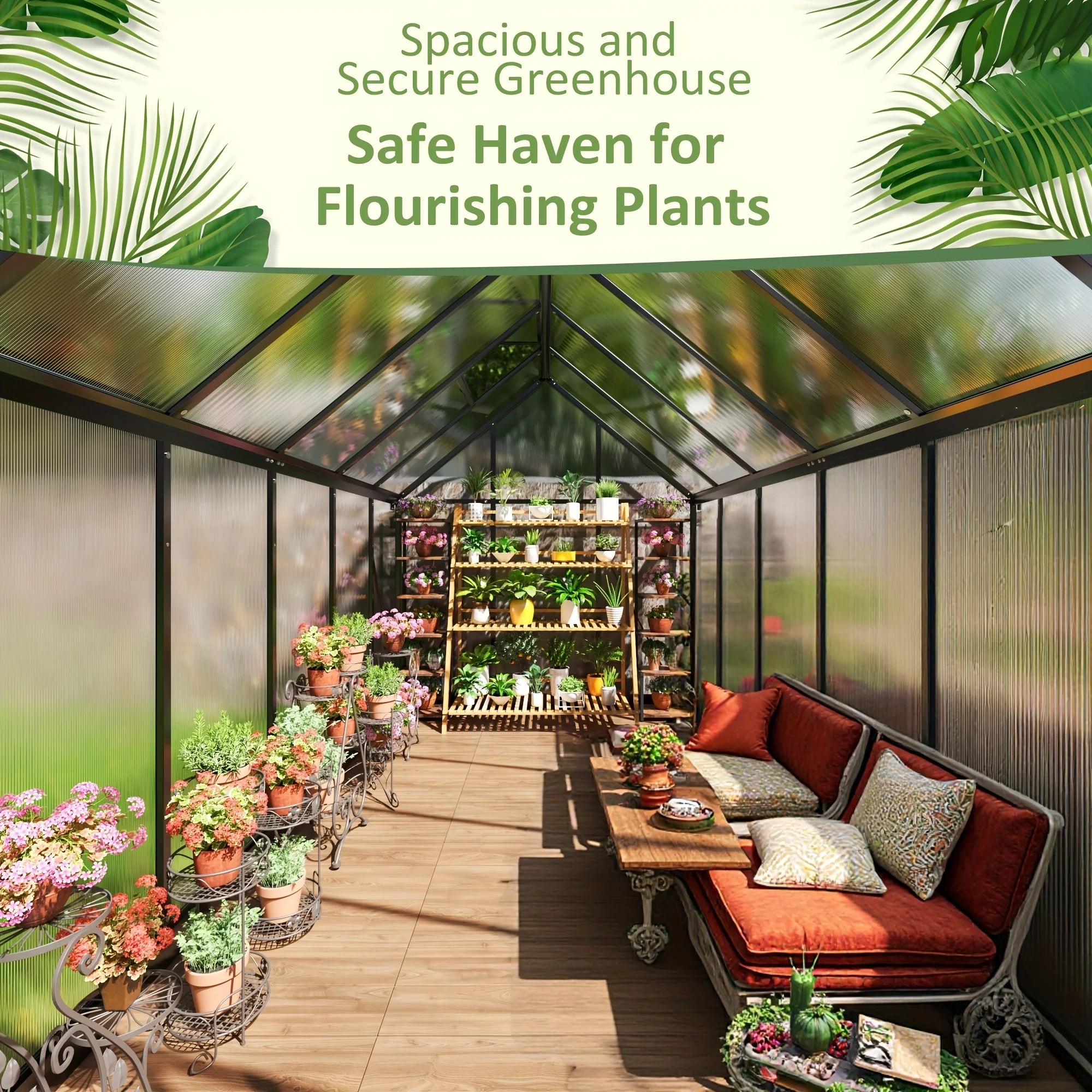 Premium Polycarbonate Greenhouse – Multi-Size Garden Escape